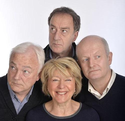 Head shot of Angus Deayton, Helen Atkinson Wood, Michael Fenton Stevens and Philip Pope